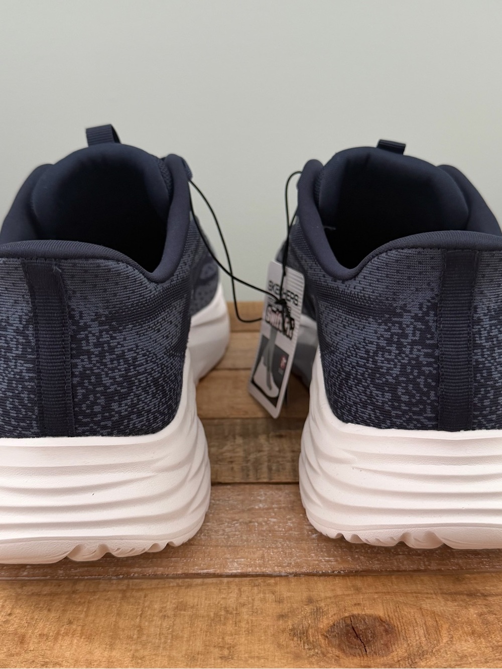 Skechers Navy and White Knit Performance Sneakers - Picture 8 of 11